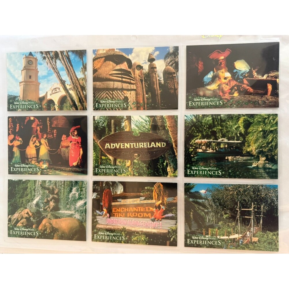 Walt Disney World Experiences Adventureland 9 Card Set Complete In Sleeve